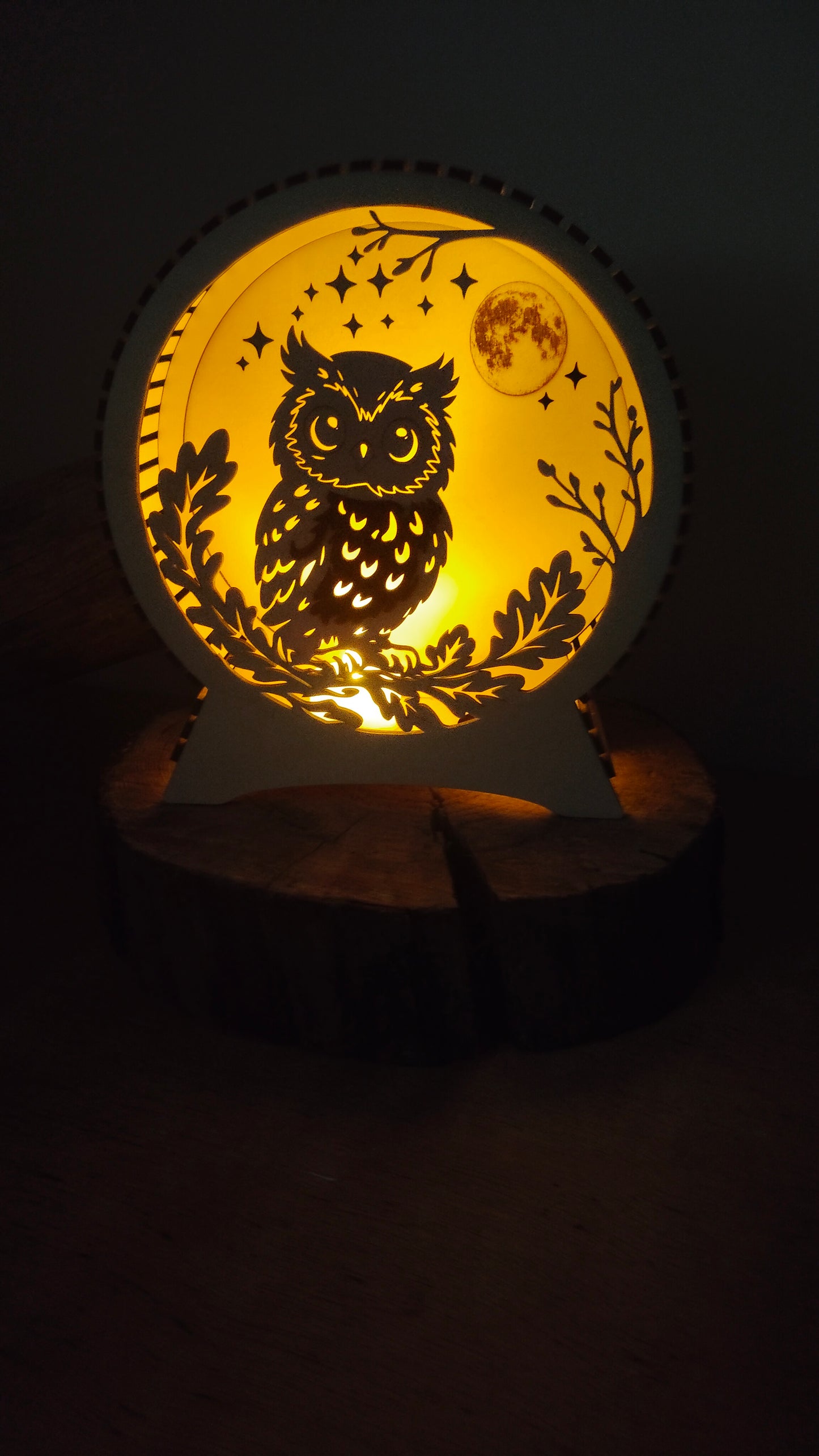 Lampe Chouette en Bois Lumineuse – Décoration Nature