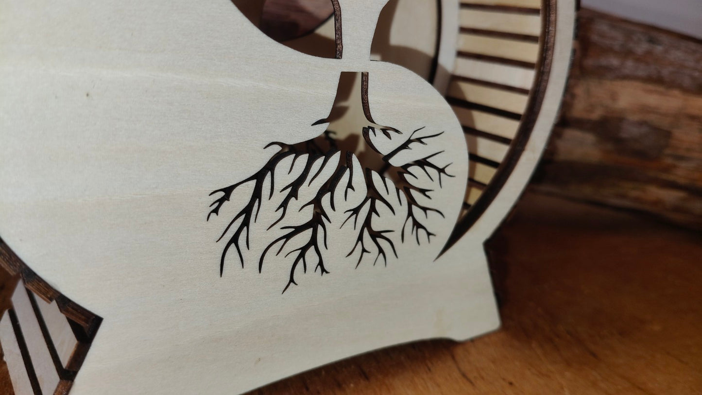 Lampe arbre de vie en bois personnalisé – Décoration artisanale