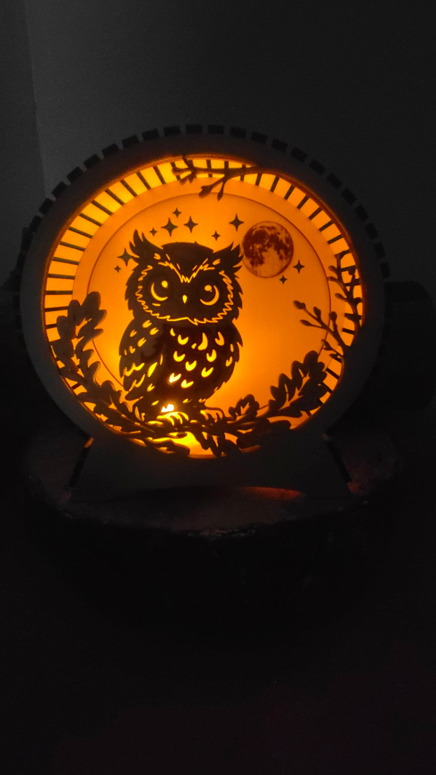 Lampe Chouette en Bois Lumineuse – Décoration Nature