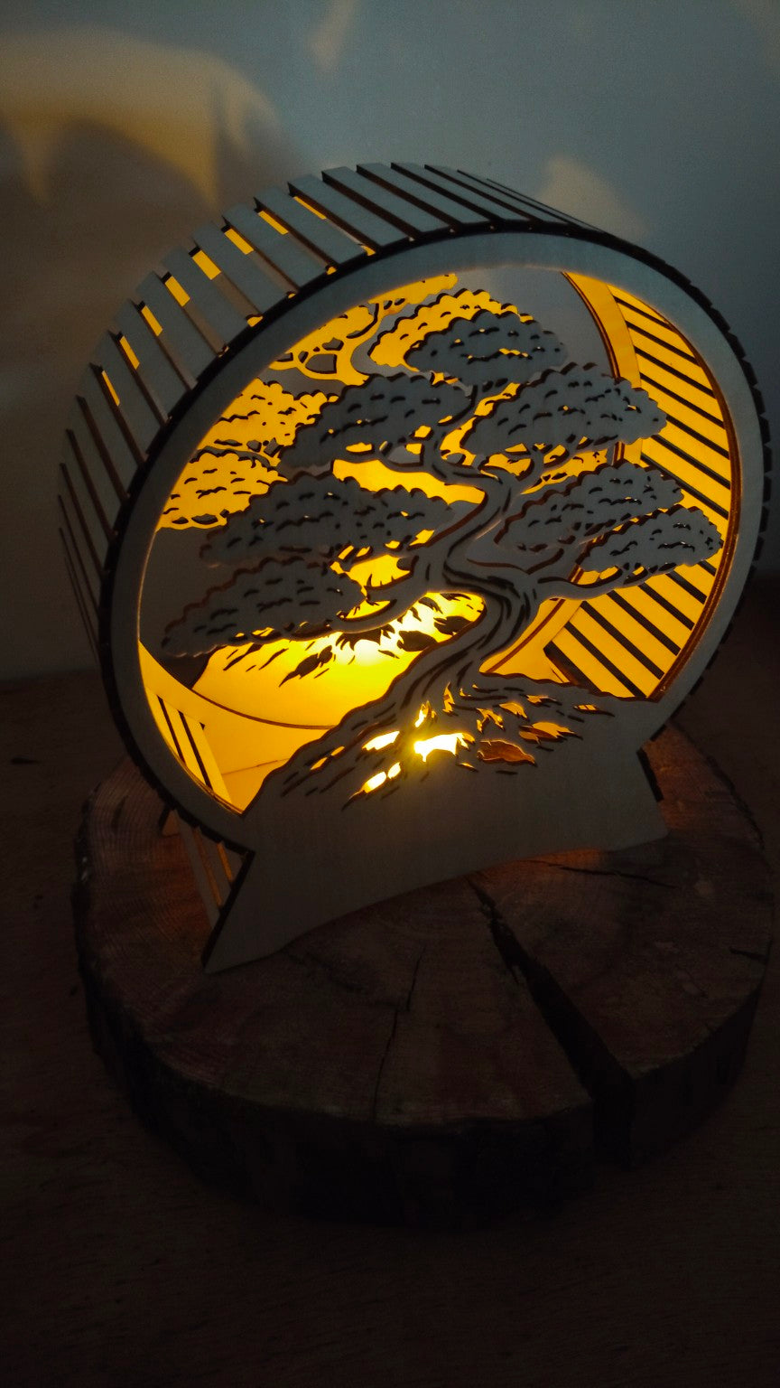 Lampe Bonsaï en Bois – Ambiance Zen & Lumière Chaleureuse