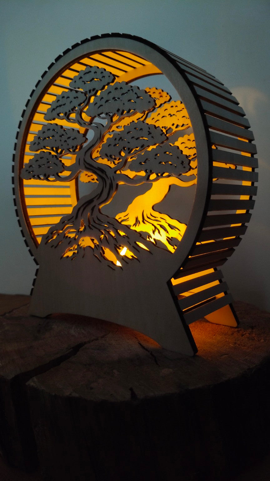 Lampe Bonsaï en Bois – Ambiance Zen & Lumière Chaleureuse