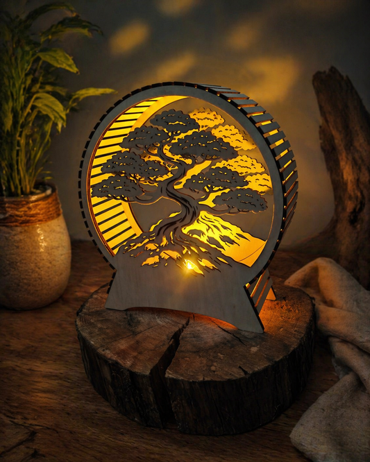 Lampe Bonsaï en Bois – Ambiance Zen & Lumière Chaleureuse