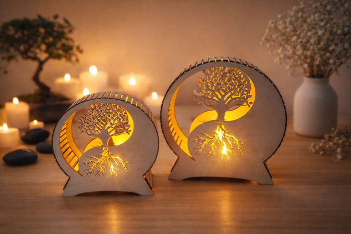 Lampes en bois décoratives