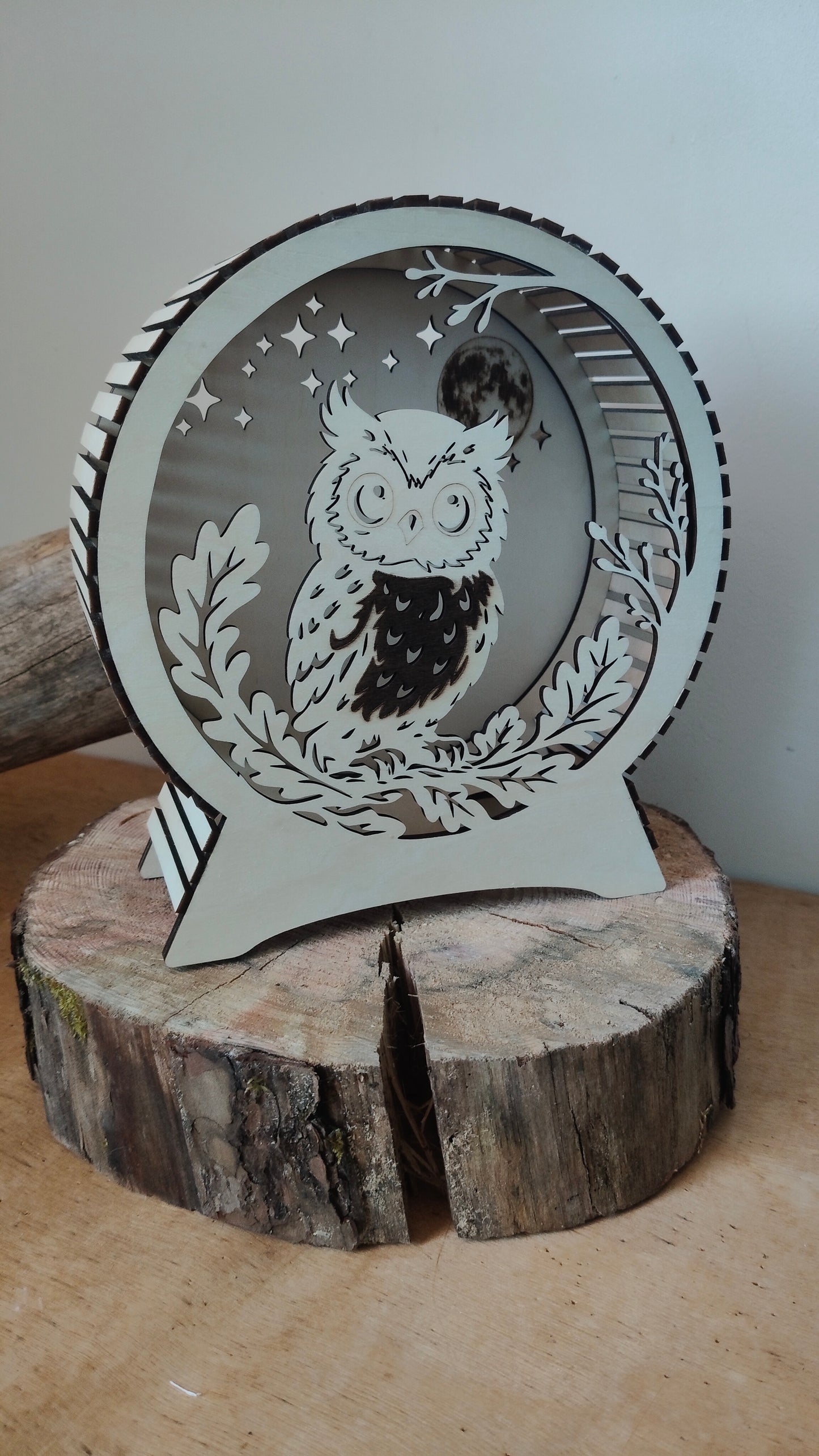 Lampe Chouette en Bois Lumineuse – Décoration Nature