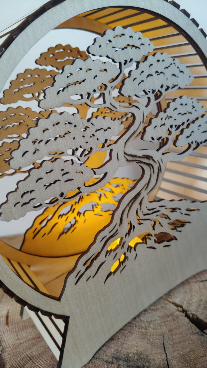 Lampe Bonsaï en Bois – Ambiance Zen & Lumière Chaleureuse